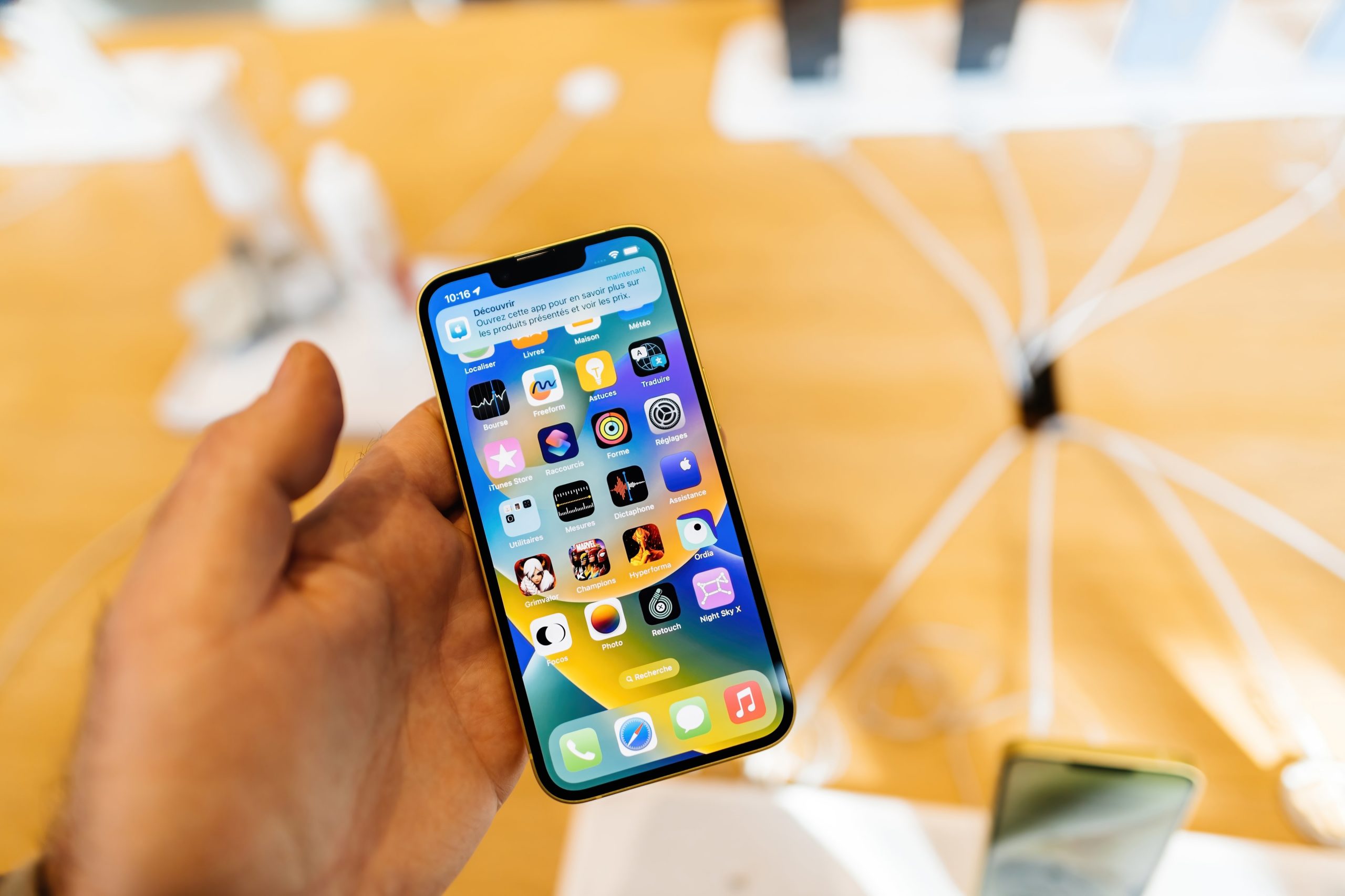 A man holding an iPhone