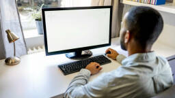 Man using a desktop