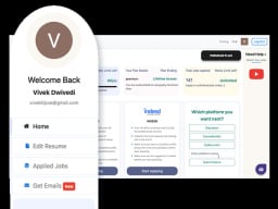 Job Application site interface