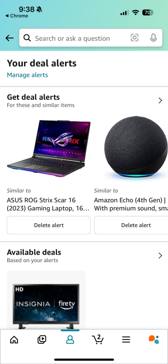 a screenshot of the amazon app