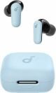 light blue Soundcore P30i earbuds with case