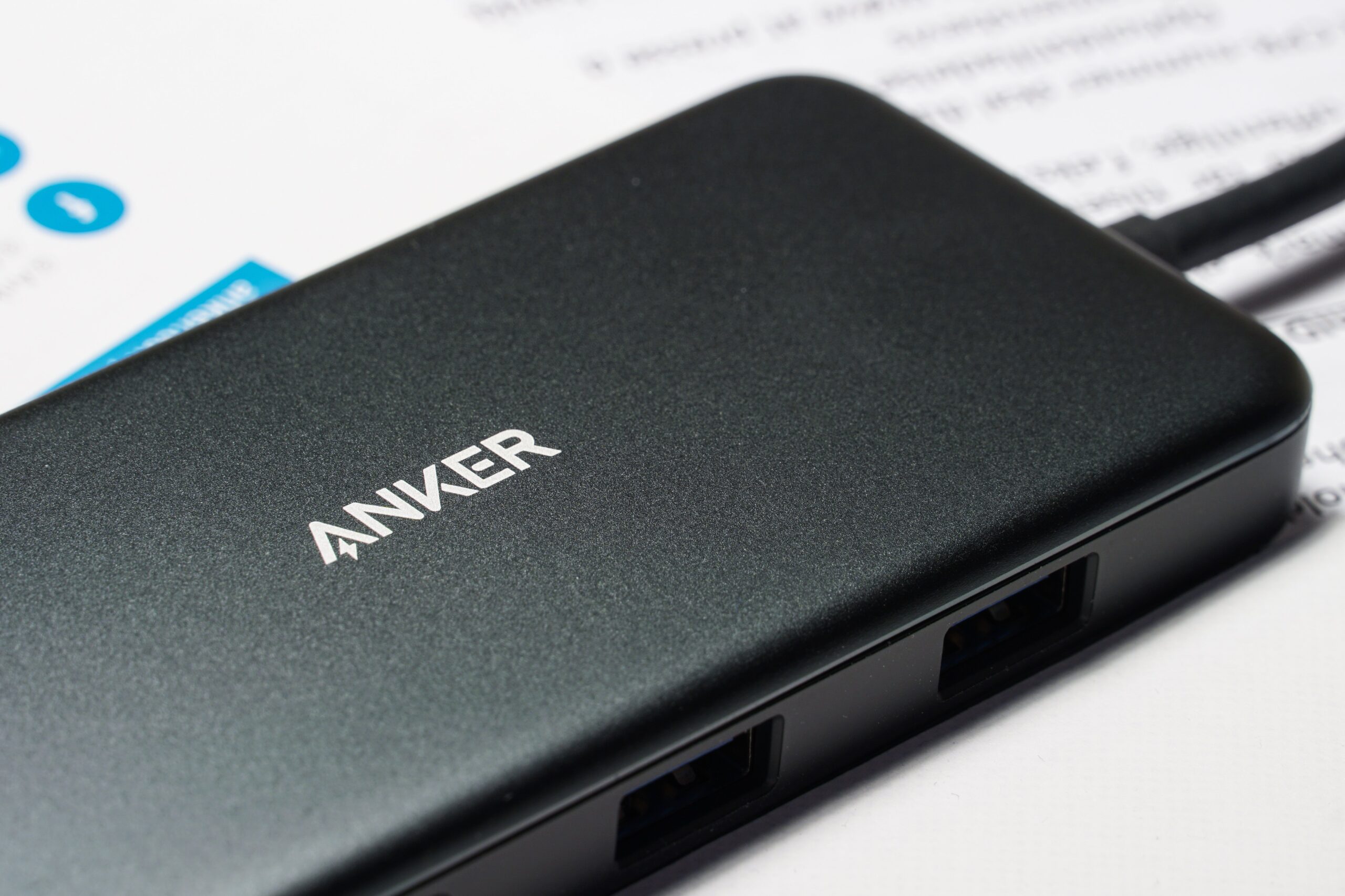 Black Anker USB-C hub