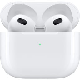 A pair of Apple AirPods (3rd gen)
