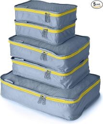 stacked packing cubes