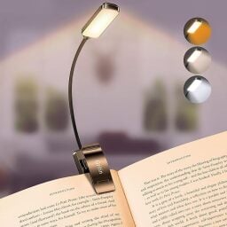 book light clipped onto book