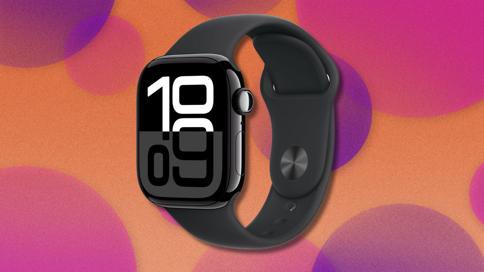 Apple Watch Series 10 on orange and pink abstract background