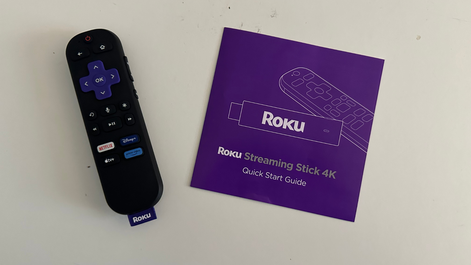 A Roku Streaming Stick 4K remote