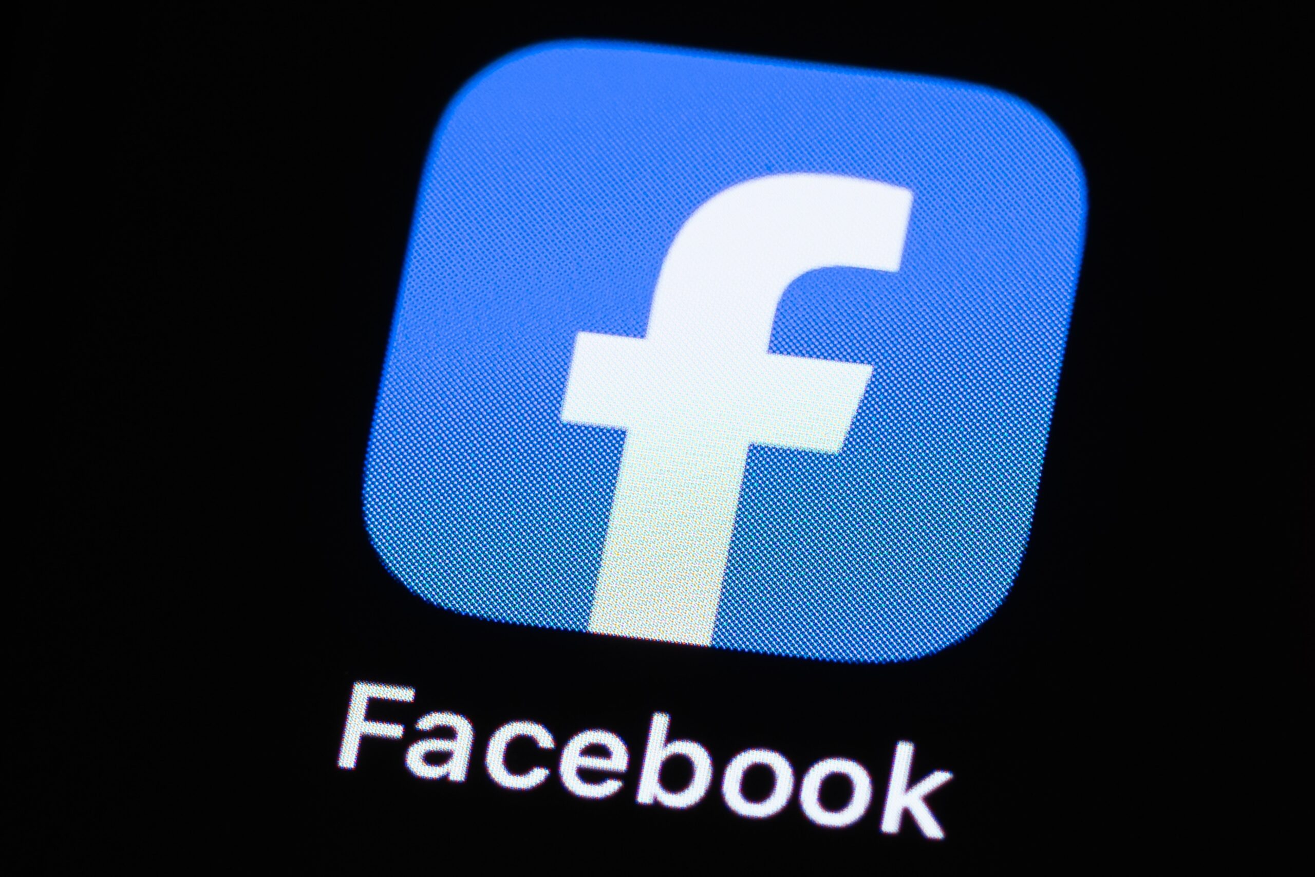 facebook logo on a black background