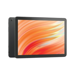 Amazon Fire HD 10 tablet on a white background