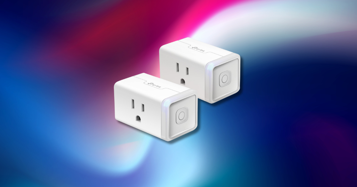 kasa smart plug mini against a colorful background 