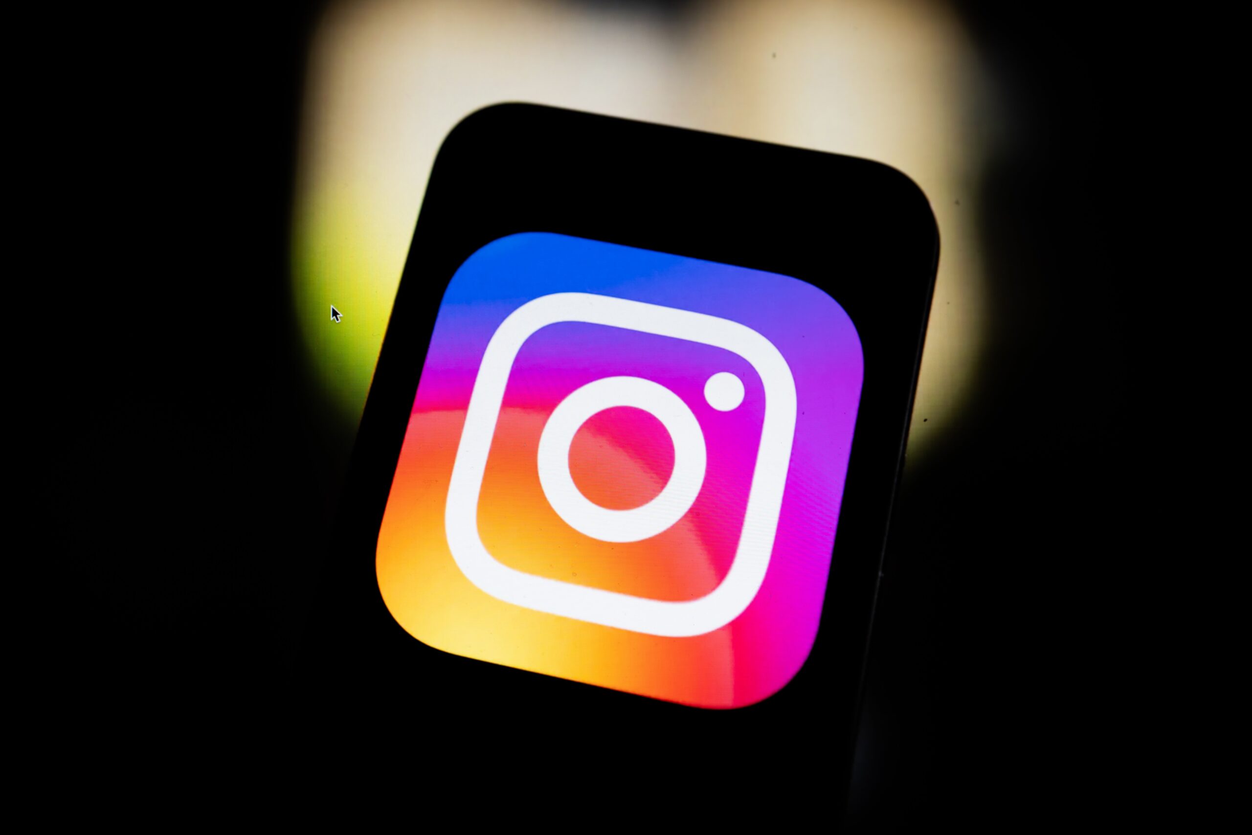 Instagram logo on smartphone