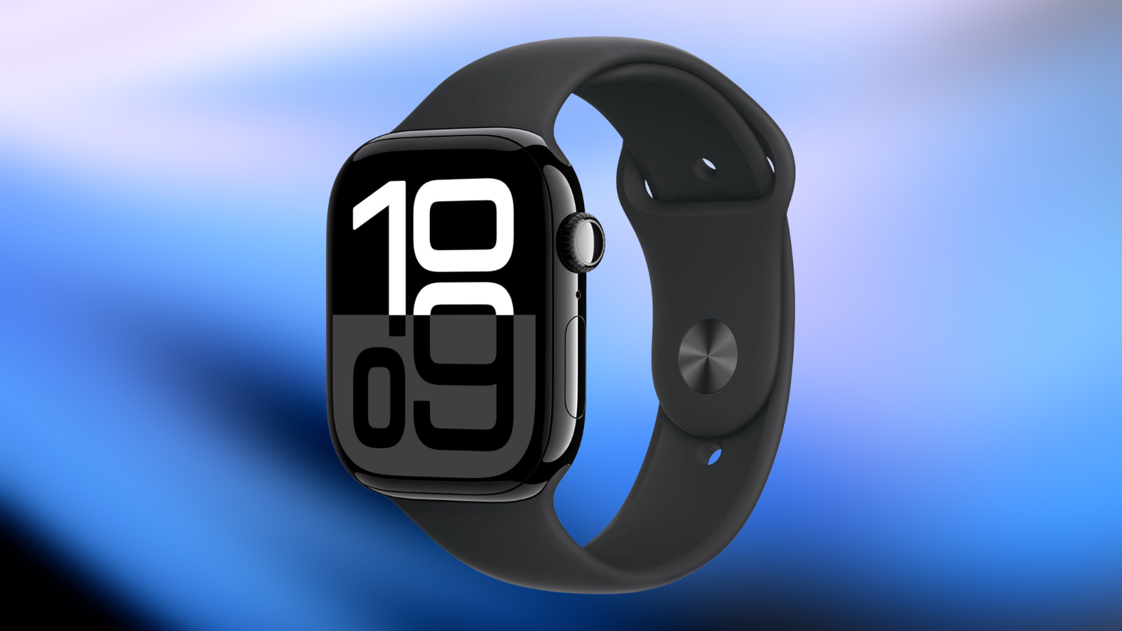 Apple Watch Series 10 on a blue gradient background