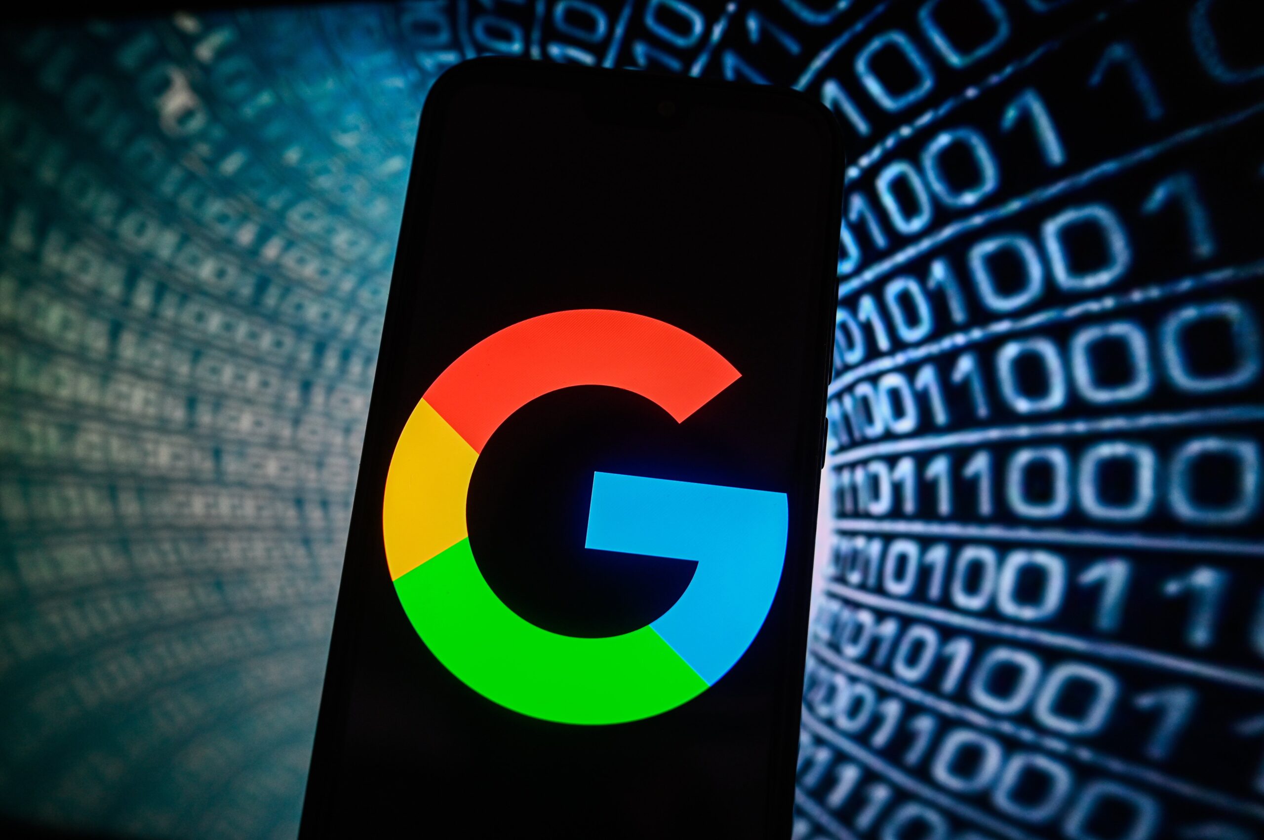 Google logo on mobile device
