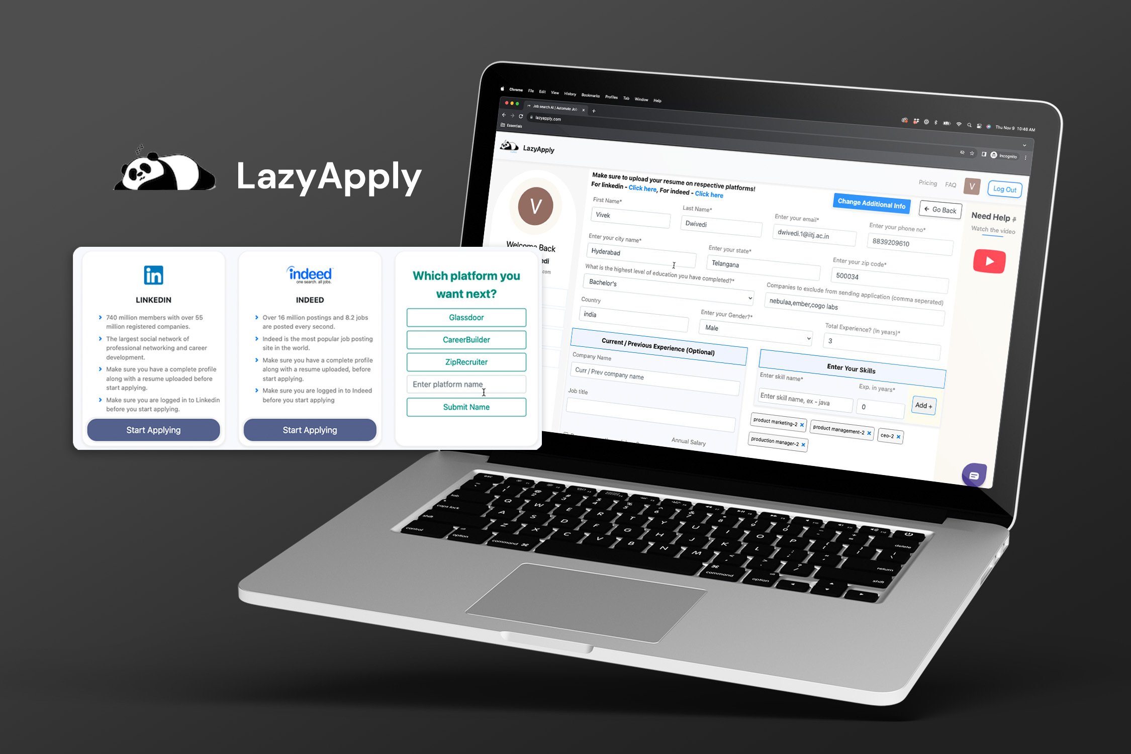 LazyApply Job Application