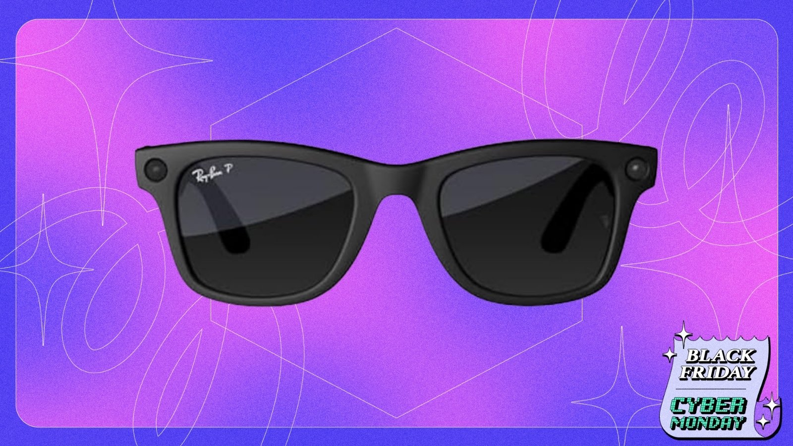 Ray-Ban Meta glasses on Mashable background