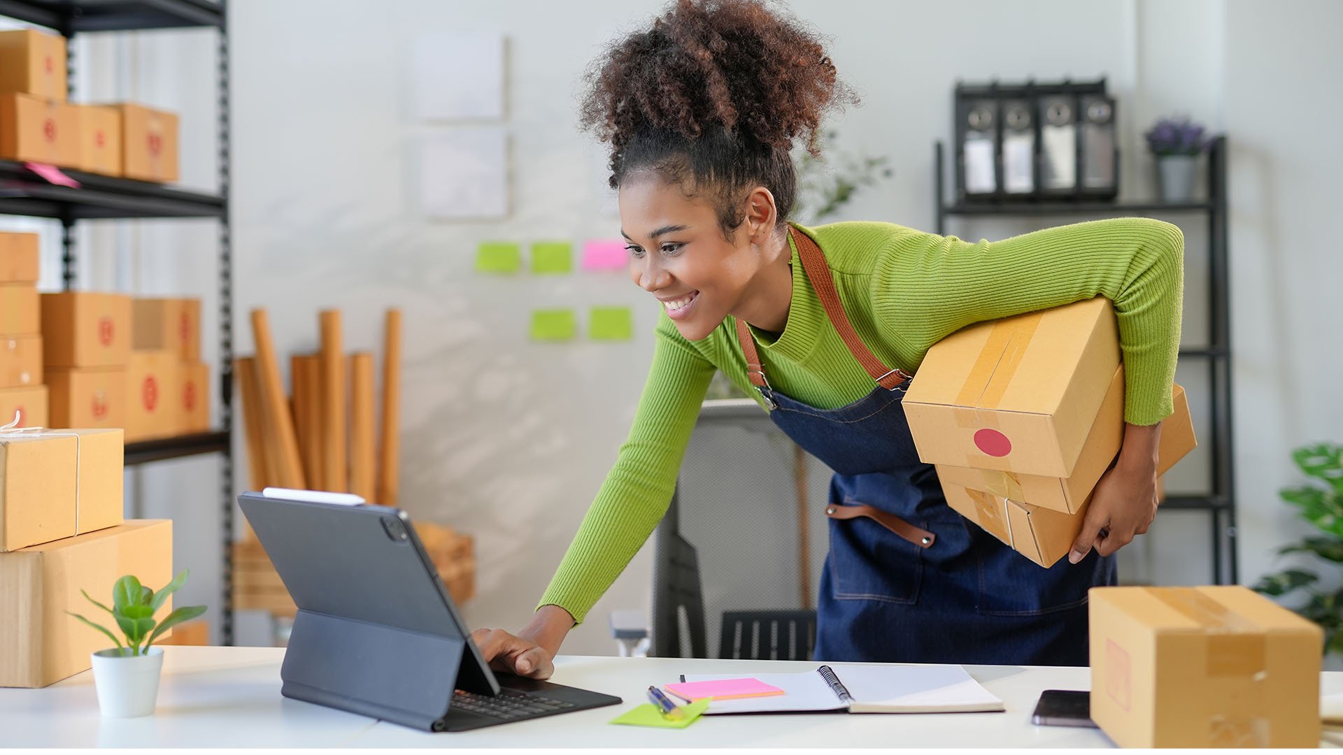 businesswoman using a tablet