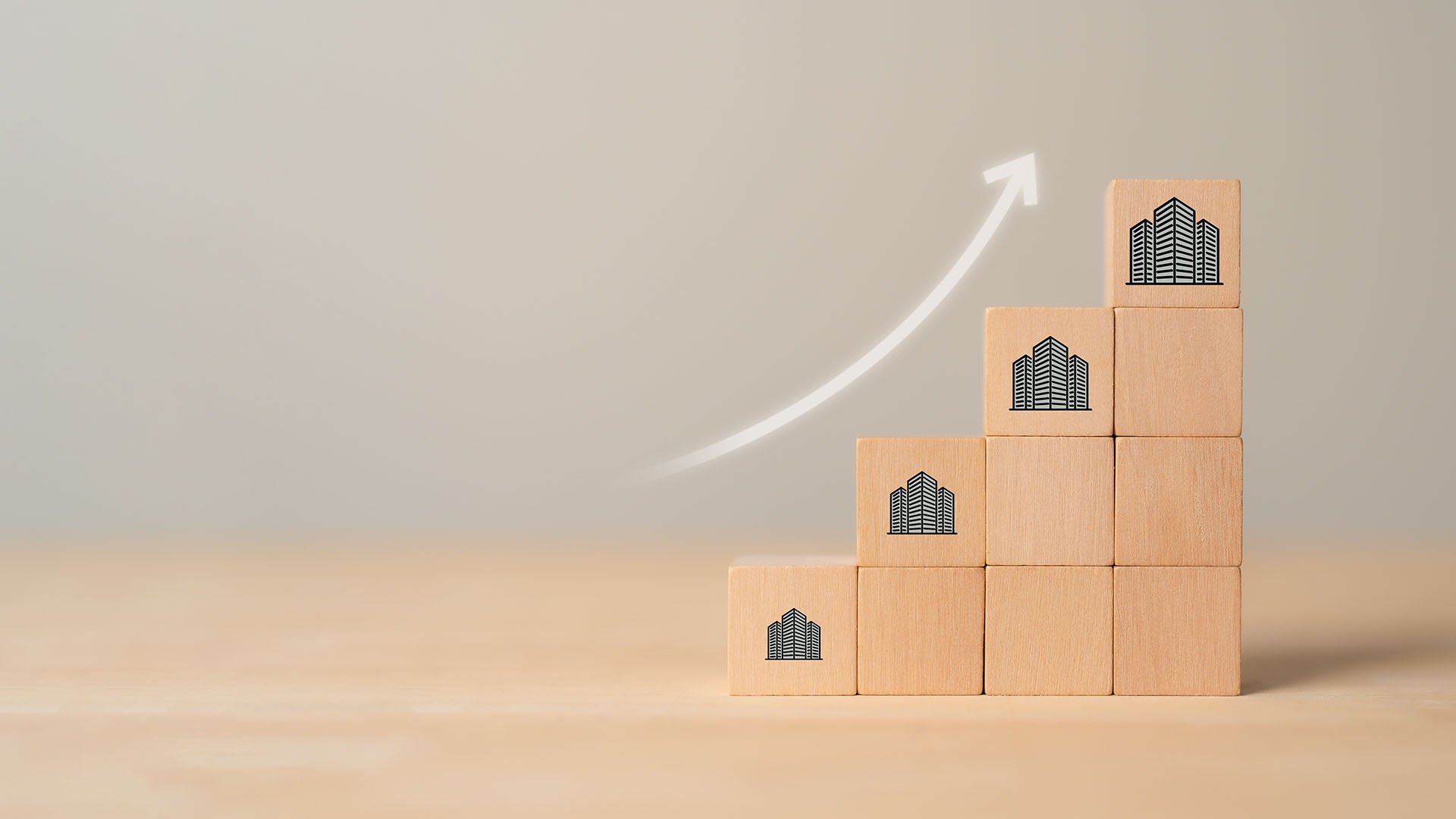 blocks representing business growth