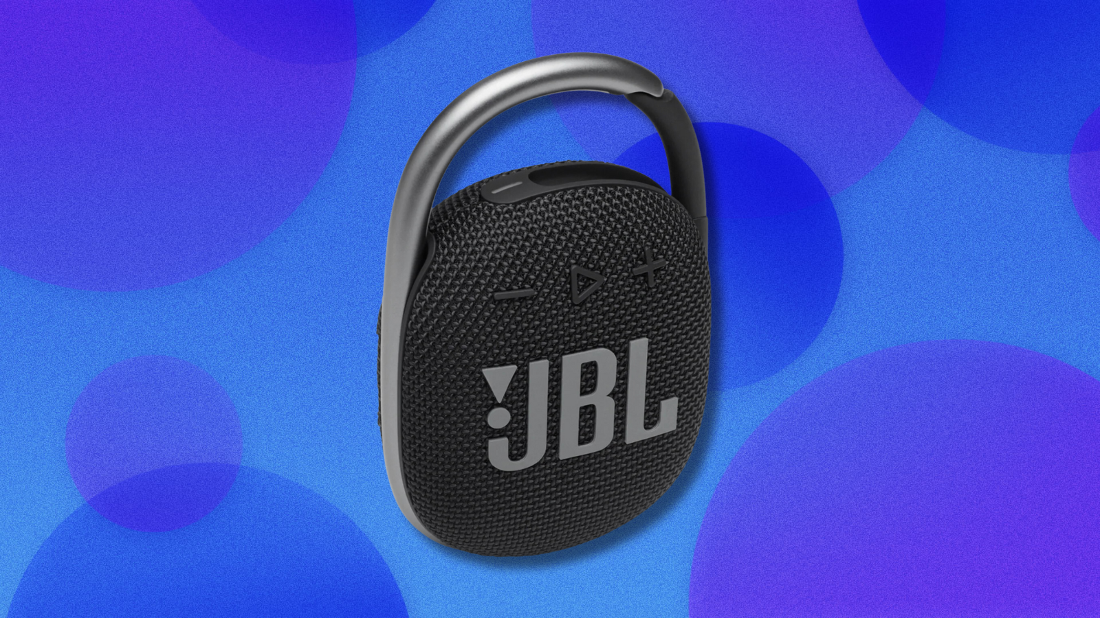 JBL Clip 4 on purple and blue abstract background