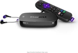 the roku ultra LT with remote, hub and headphones
