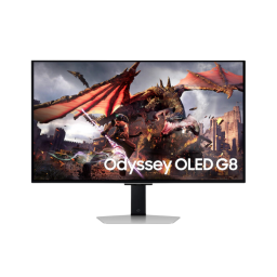 Samsung Odyssey OLED G8 4K gaming monitor on white background