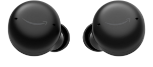 a black pair of amazon echo buds