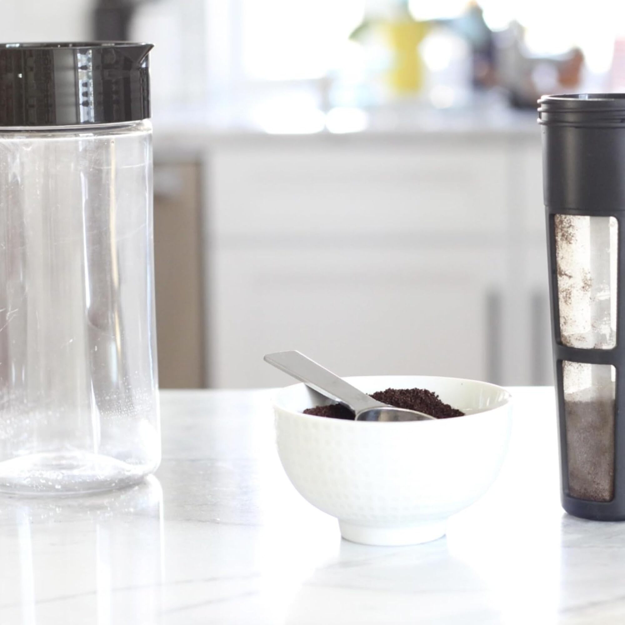 bowl of coffee grounds