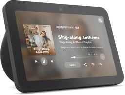 charcoal amazon echo show 8 on a white background