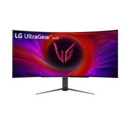 LG UltraGear 45" OLED Curved WQHD on a white background