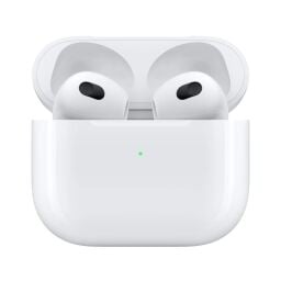 Apple AirPods appear in their case.