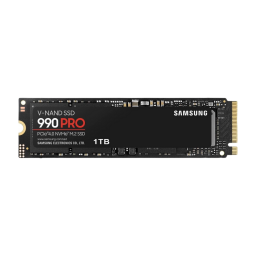 Samsung 990 PRO 1TB SSD on a white background