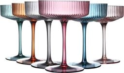 six coupe glasses multicolored