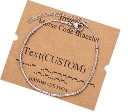 morse code bracelet silver