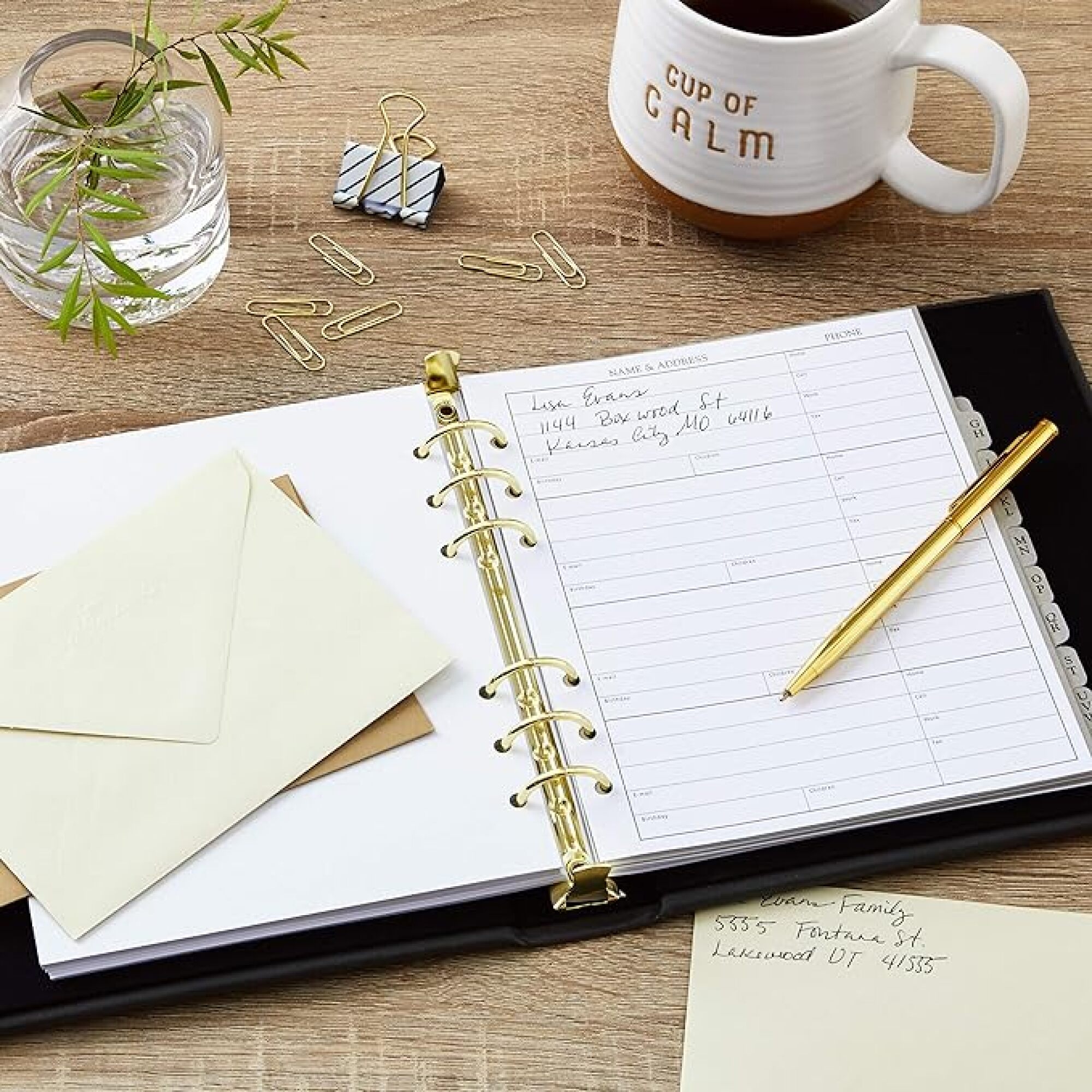 address book with envelopes