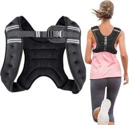 vest and woman running with vest