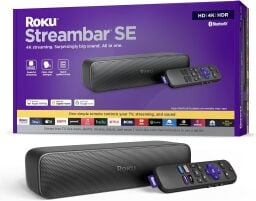 Roku Streambar SE with remote and box