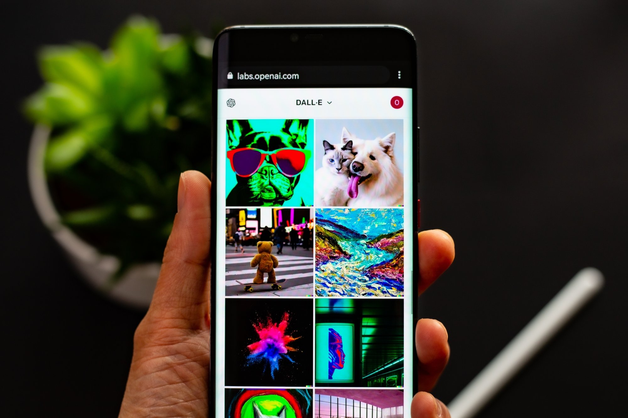 Dall-E app UI on a mobile device