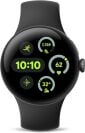 Black Google Pixel Watch 3 with clocks and timers on screen