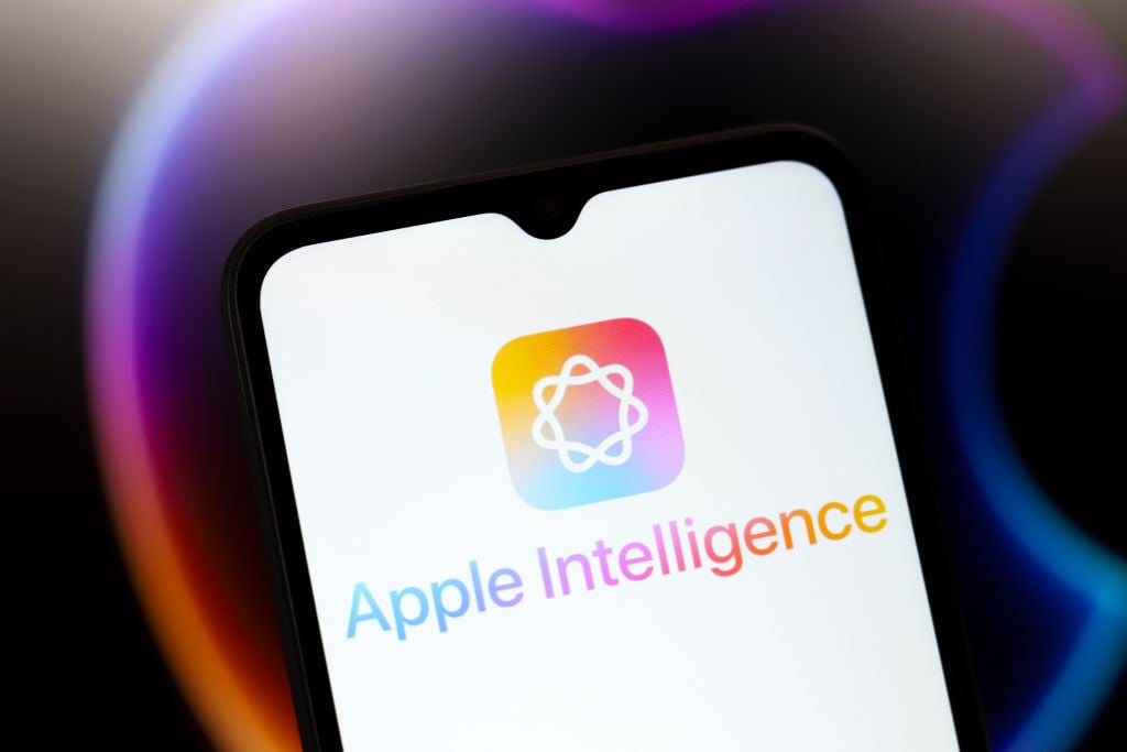 Apple Intelligence logo on iPhone screen