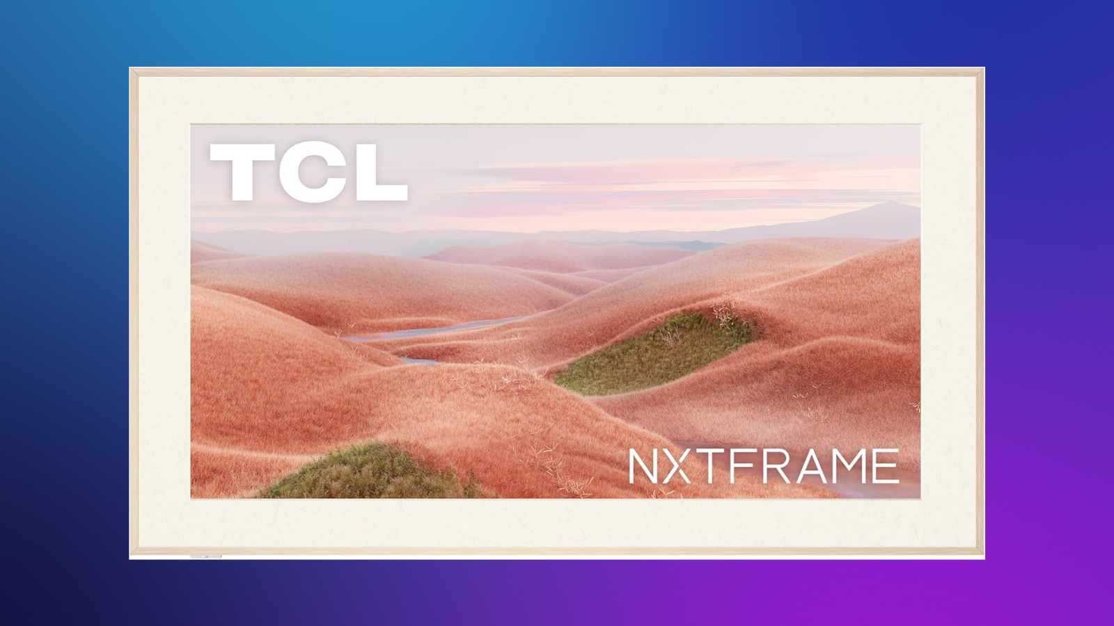 TCL 55-inch QLED Smart TV on a purple background