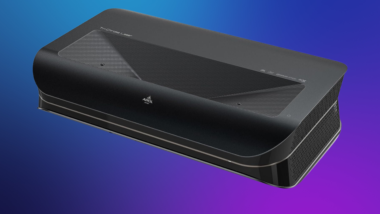 AWOL Vision LTV-3000 Pro projector on a purple background