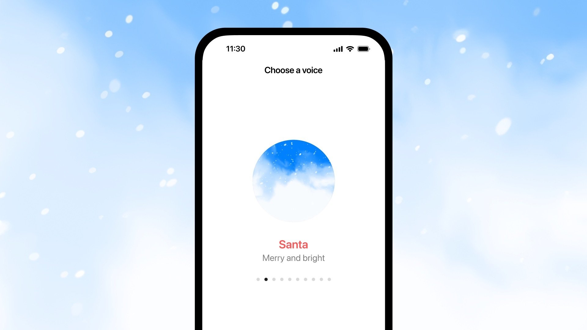 Santa Voice mode in chatgpt on a smartphone