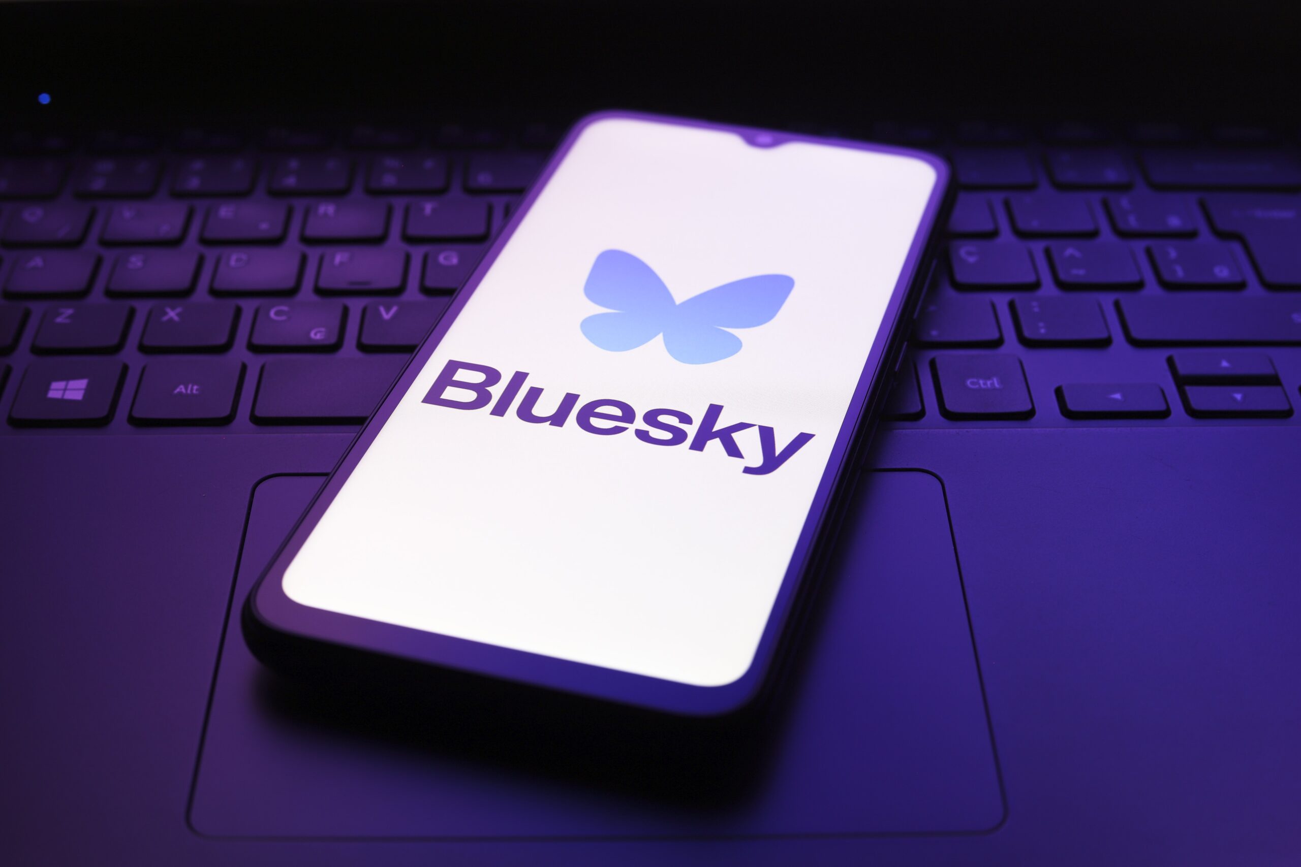 The Bluesky app logo appears on the screen of a smartphone in Reno, United States, on December 5, 2024.