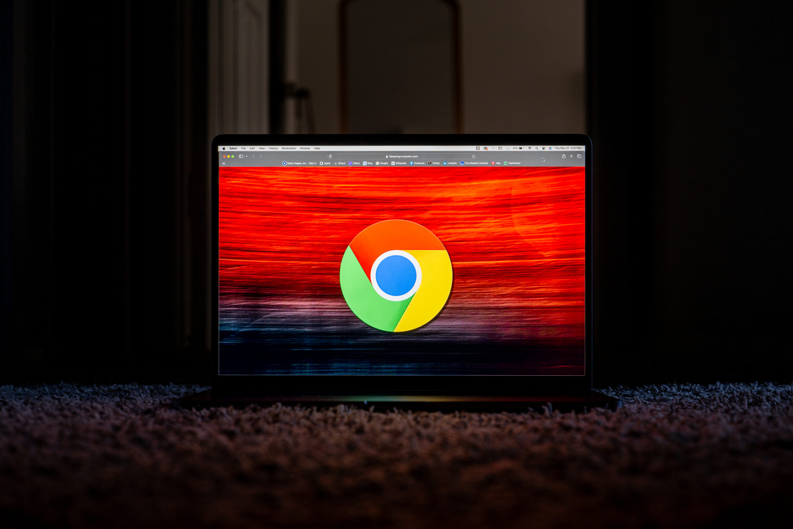 Google Chrome logo on laptop