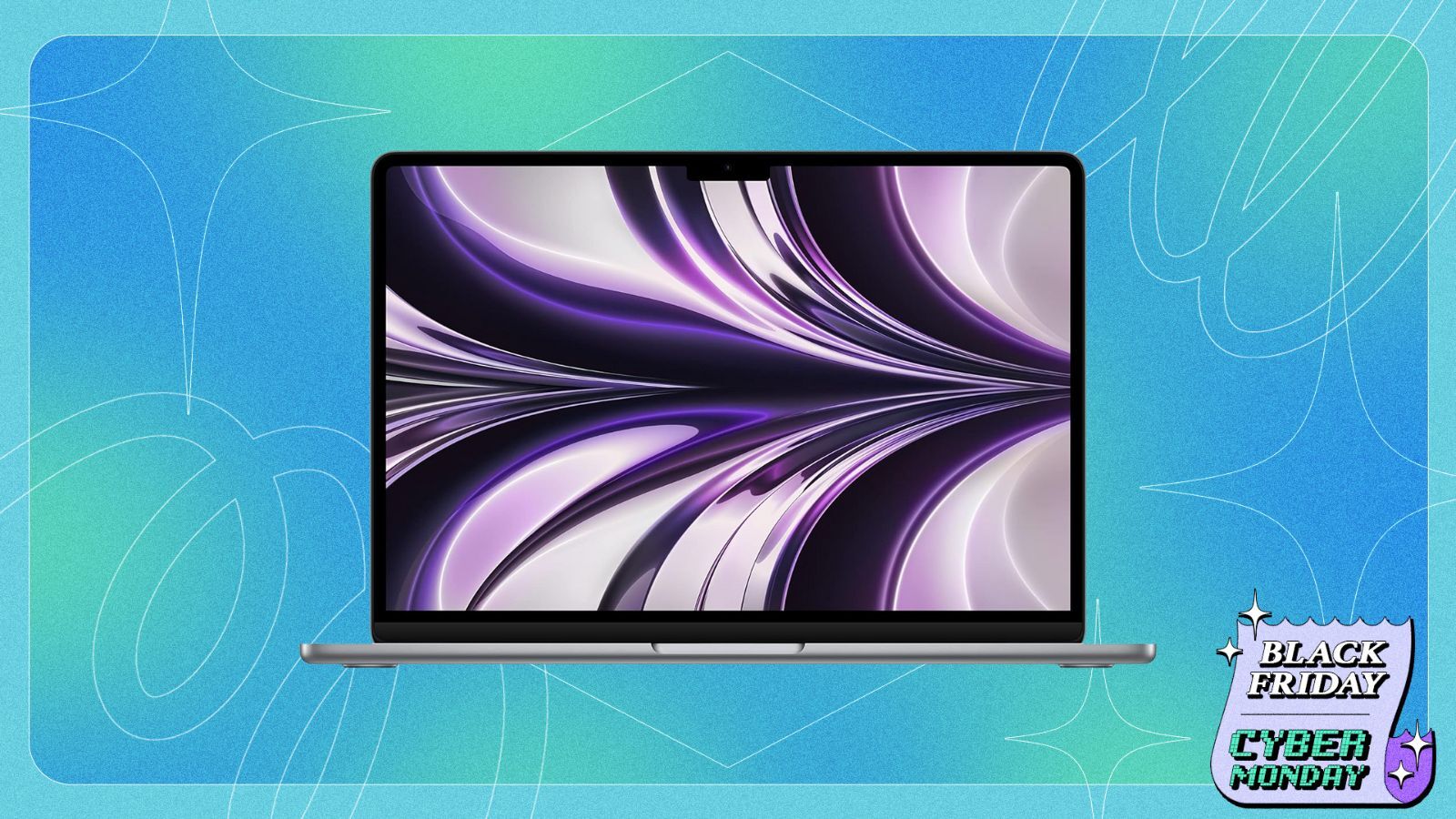 MacBook Air on Cyber Monday background