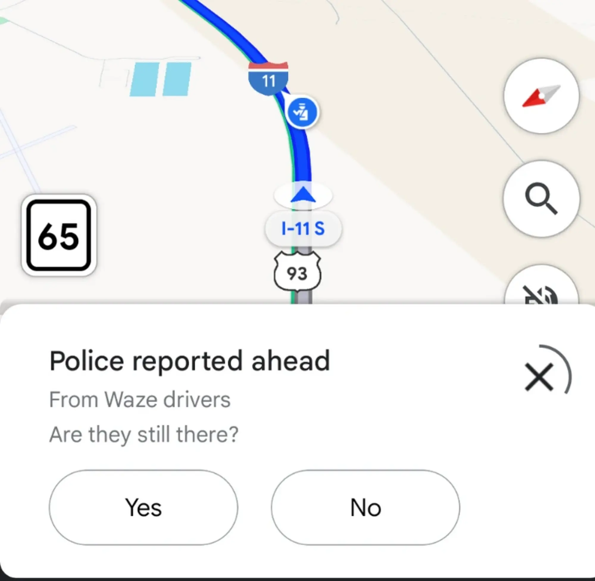 Google Maps with Waze user report