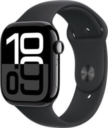 black apple watch series 10 on a white background