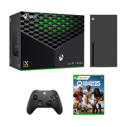 Xbox Series X 1TB Console and College Football 25 Standard Edition bundle on a white background