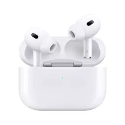 apple airpods pro 2 in a case against a white background