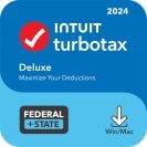 Turbotax software with blue background and white font