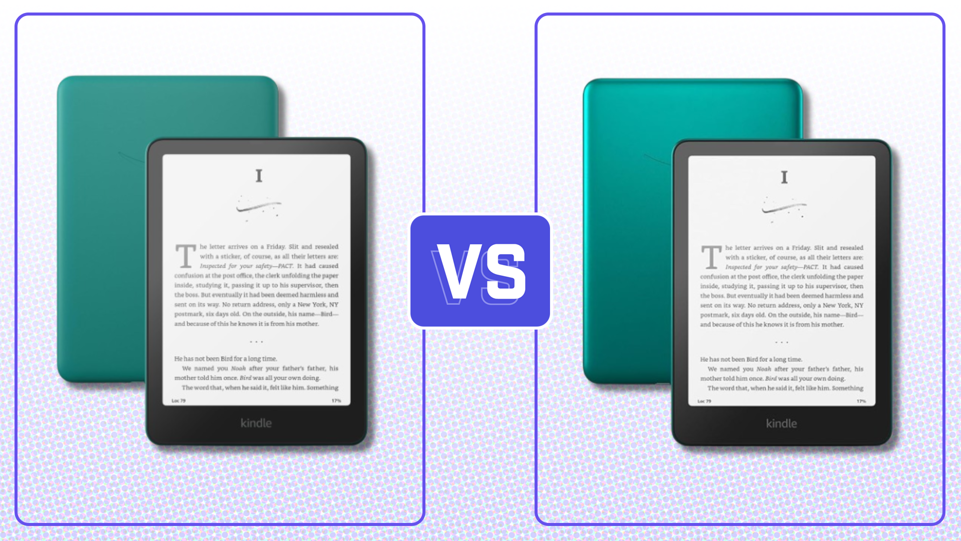 A Kindle Paperwhite and Paperwhite Signature Edition in a side by side comparison